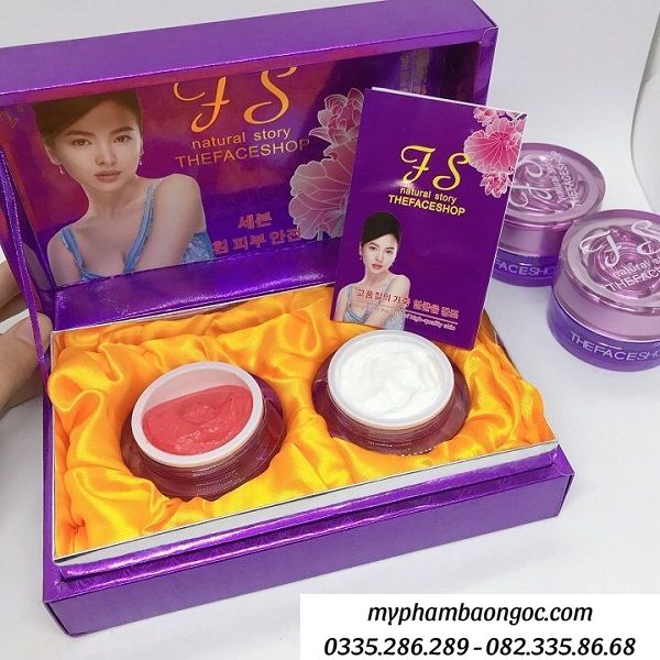 BỘ KEM THE FACE SHOP TÍM DƯỠNG TRẮNG DA TRỊ NÁM HÀN QUỐC